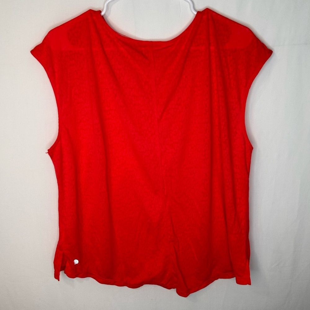 Zella Pursuit Cap-sleeve Top Women’s. Stretch Athletic T-Shirt orange Size L - Picture 6 of 13